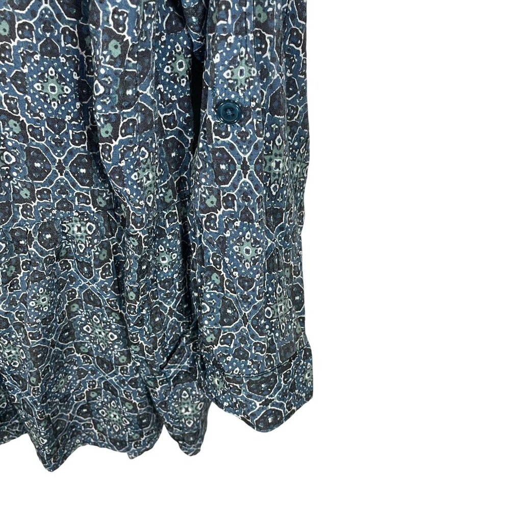 Catherines Peplum Geometric Print Button Up Shirt… - image 4